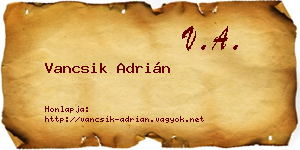 Vancsik Adrián névjegykártya