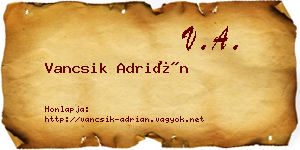 Vancsik Adrián névjegykártya