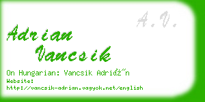 adrian vancsik business card